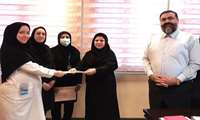 تقدیر و تجلیل  از کارشناس بهداشت حرفه ای مرکز آموزشی درمانی قلب حضرت سیدالشهداء(ع) 