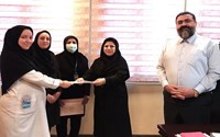 تقدیر و تجلیل  از کارشناس بهداشت حرفه ای مرکز آموزشی درمانی قلب حضرت سیدالشهداء(ع) 